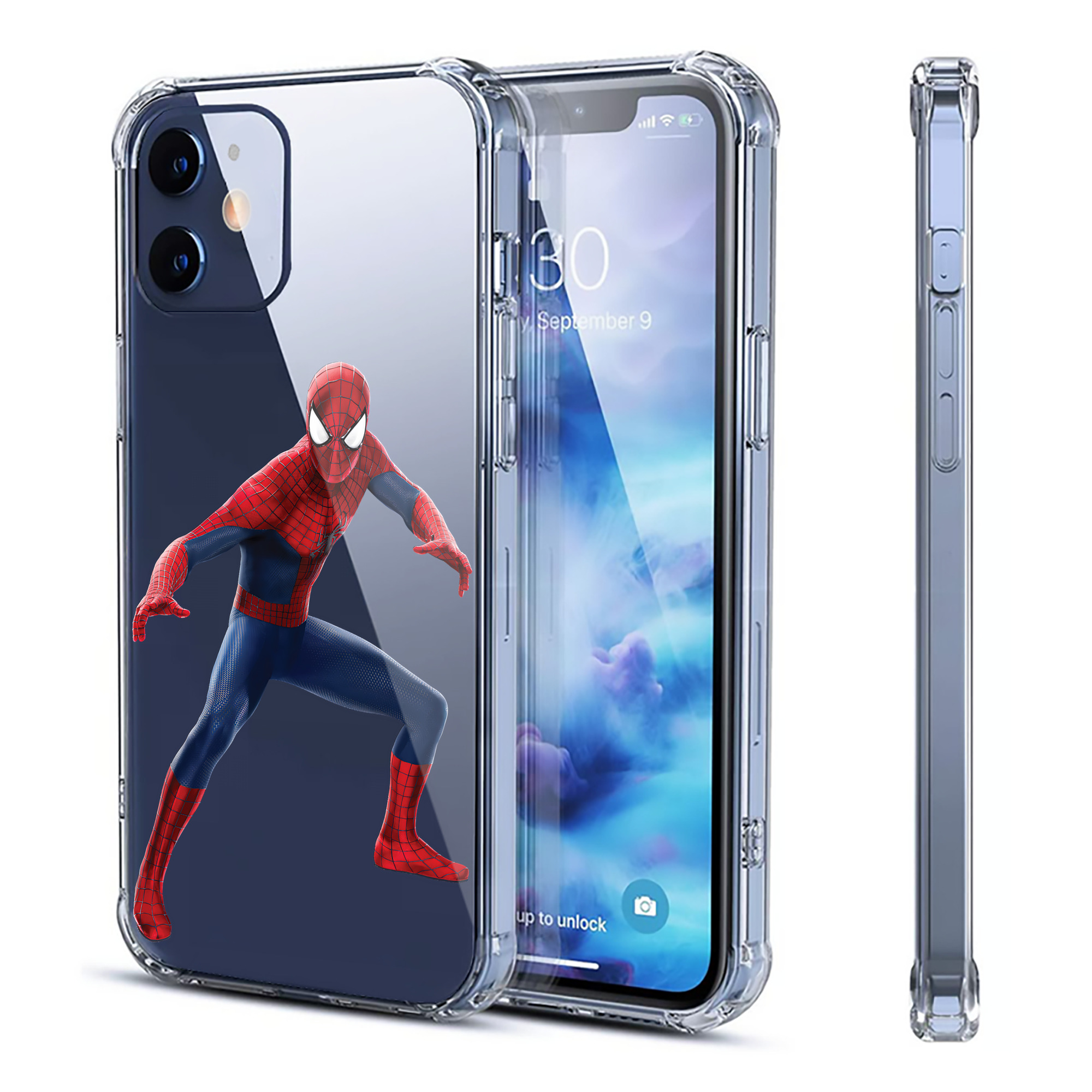（画像用） Spider Man スパイダーマン 【iPhone 12シリーズ対応】透明スマホケース（クリアソフトケース）